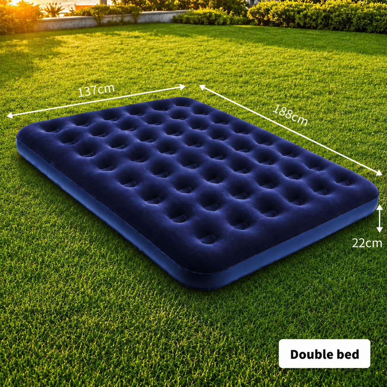 Portable Flocked Inflatable Air Mattress for Camping & Home Use